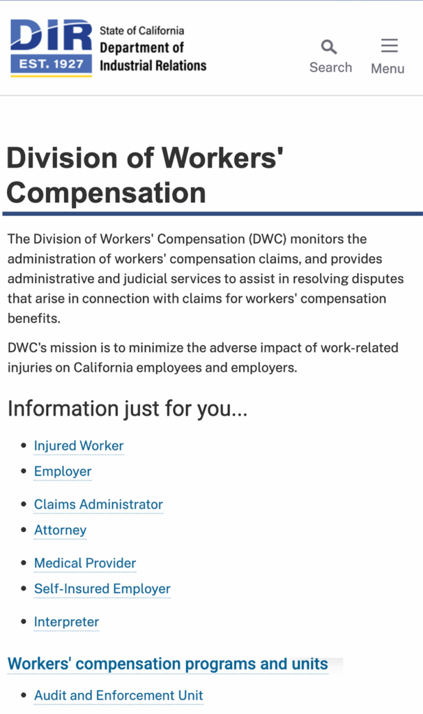 Division ofWorkers Compensation gov