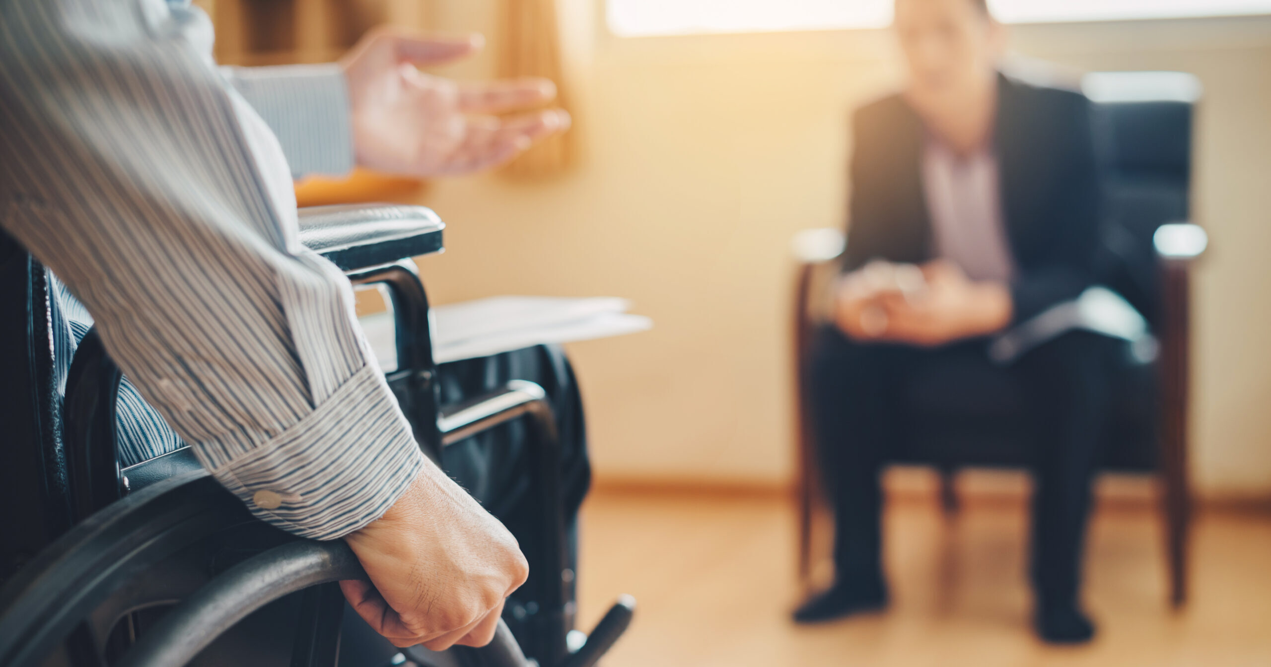 After car accident and rehabilitation, a businessman can return to work again.The company which employing disable people will receive tax deductions benefits.