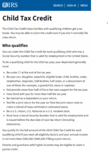 CHILD TAX CREDIT