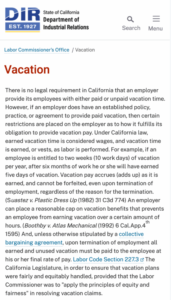 Vacation pay