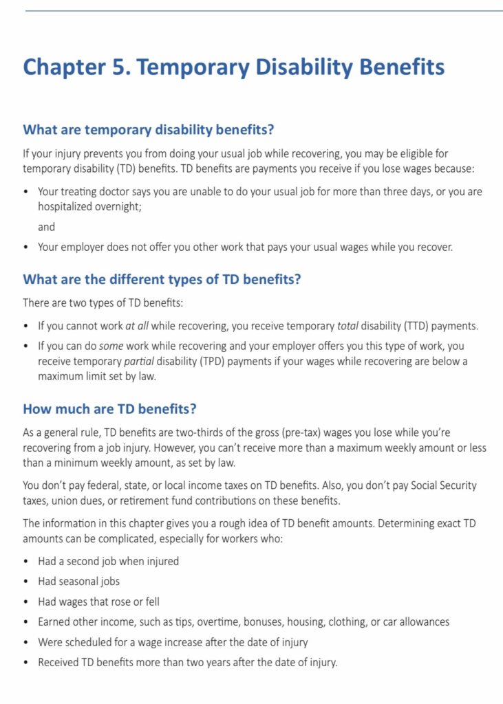 Temporary Disability Benefits