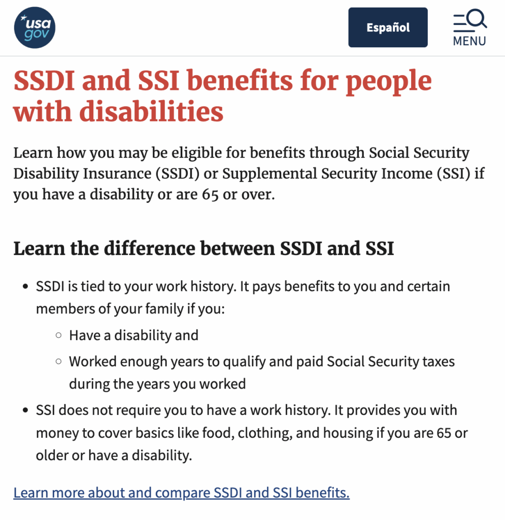 SSDI AND SSI