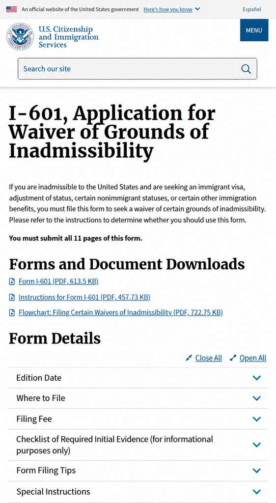 Form I-601