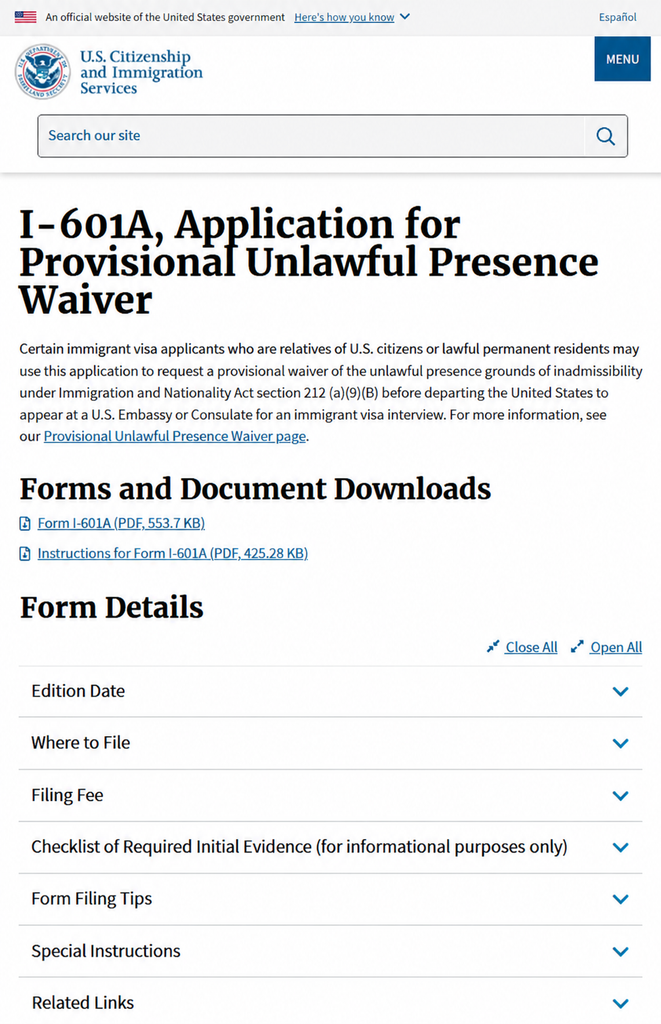 I-601 vs. I-601A